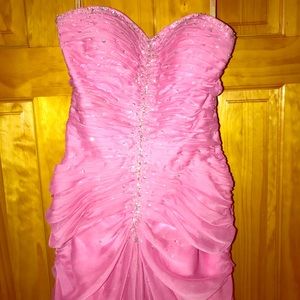 Strapless pink Prom dress